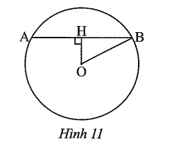 Cho hai điểm A, B trên đường tròn (O; R). Cho biết AB = 9 cm và khoảng cách từ O đến đường thẳng AB