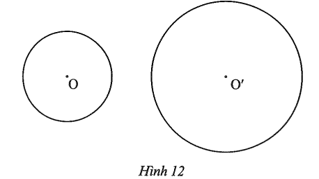 Tìm trục đối xứng của hình tạo bởi hai đường tròn (O) và (O’) trong Hình 12