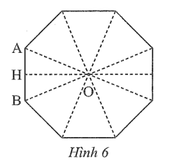 Cho bát giác đều có tâm O và AB là một cạnh, OH là đoạn vuông góc kẻ từ O đến AB