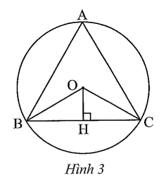 Cho biết sđ cung AB = sđ cung BC = sđ cung CA và OB = R. Độ dài cạnh BC là