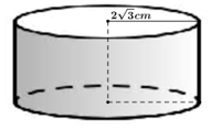 Hình trụ có bán kính đáy bằng 2√3 cm và thể tích bằng 24π cm^3. Chiều cao của hình trụ này