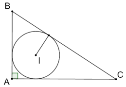 Cho tam giác ABC vuông tại Acó AB = 4 cm, AC = 6 cm. Tính bán kính của đường tròn nội tiếp tam giác ABC
