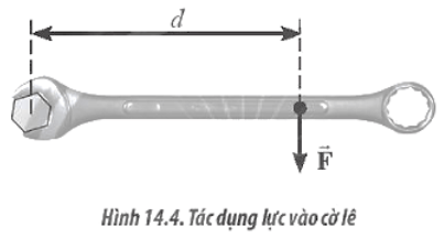 Xác định moment do lực F có độ lớn 10 N tác dụng vuông góc lên cờ lê (ảnh 1)