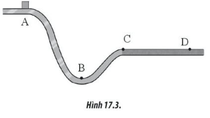 Xét một vật nhỏ bắt đầu chuyển động trên một đường trượt không ma sát từ A đến C (ảnh 2)