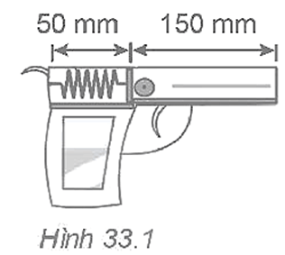 Một súng lò xo gồm lò xo chiều dài tự nhiên 200 mm, độ cứng k = 2000 N/m