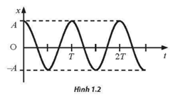 Đồ thị li độ - thời gian của một vật được thể hiện như Hình 1.2