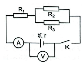 Cho mạch điện có sơ đồ như Hình 24.3 Biết R2 = 2Ω