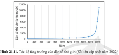 Quan sát hình 21.11 và cho biết dạng tăng trưởng của quần thể người hiện nay