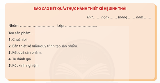 Lý thuyết Sinh 12 Chân trời sáng tạo Bài 26: Thực hành: Thiết kế hệ sinh thái