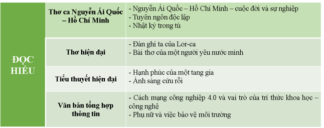 10+ Viết một văn bản thông tin để trình bày Hệ thống các văn bản đọc hiểu đã được học ở sách Ngữ văn 12