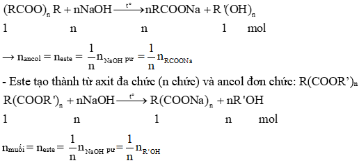 Công thức phản ứng xà phòng hóa este hay nhất