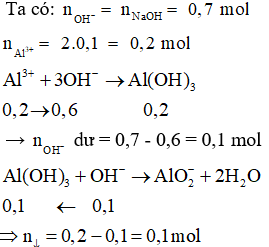 Công thức tính nhanh số mol OH- hoặc số mol Al(OH)3 khi cho muối nhôm phản ứng với dung dịch kiềm hay nhất