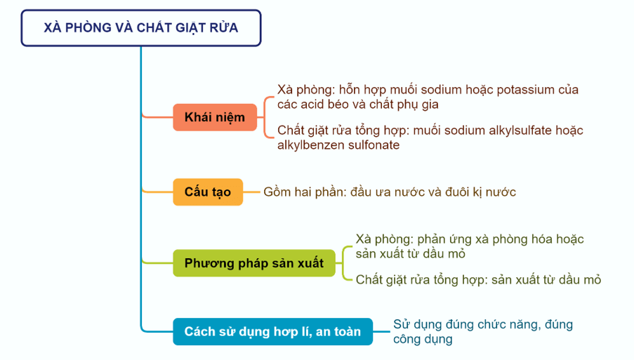 Sơ đồ tư duy Xà phòng và chất giặt rửa lớp 12 (hay nhất)