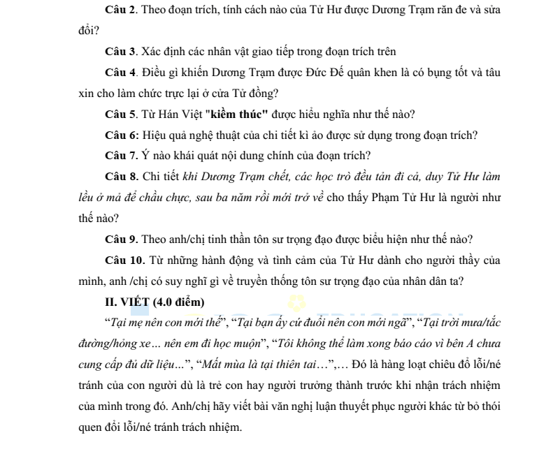 Bộ đề thực chiến ôn thi vào lớp 10 môn Văn