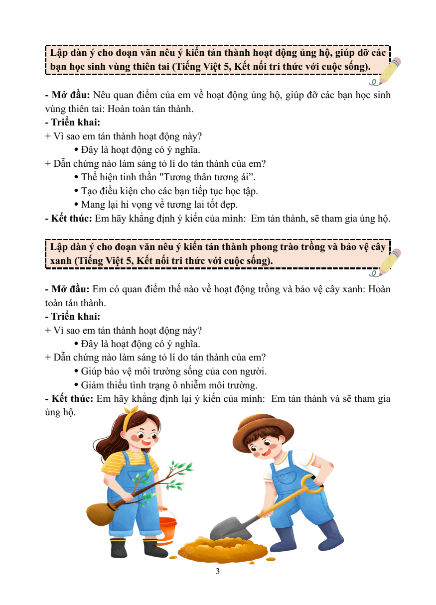 Chuyên đề Viết đoạn văn nêu ý kiến tán thành một sự việc, hiện tượng lớp 5