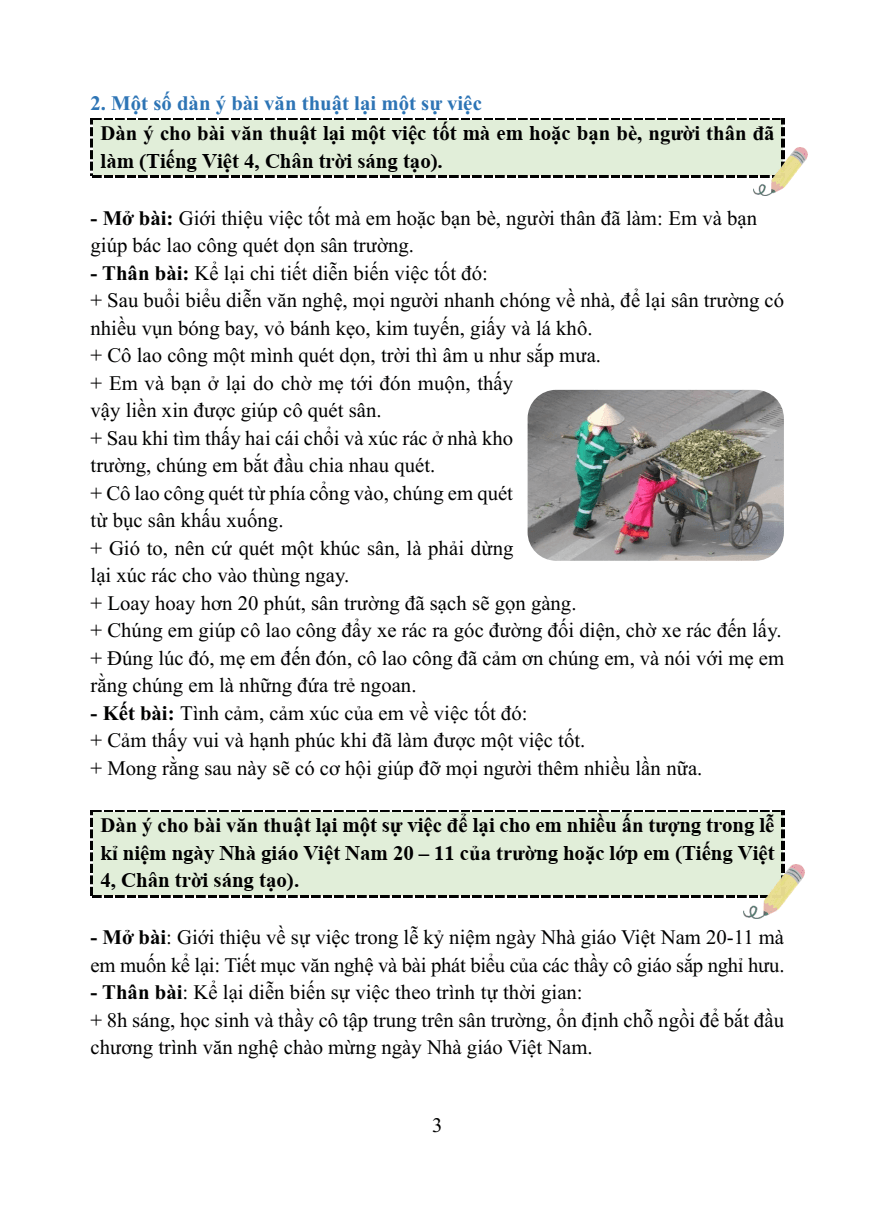 Chuyên đề Viết bài văn thuật lại một sự việc lớp 4