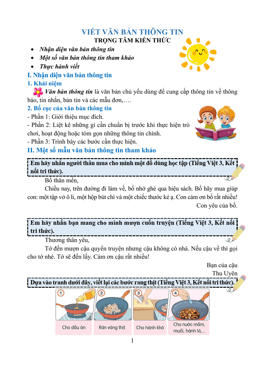 Chuyên đề Viết văn bản thông tin lớp 3