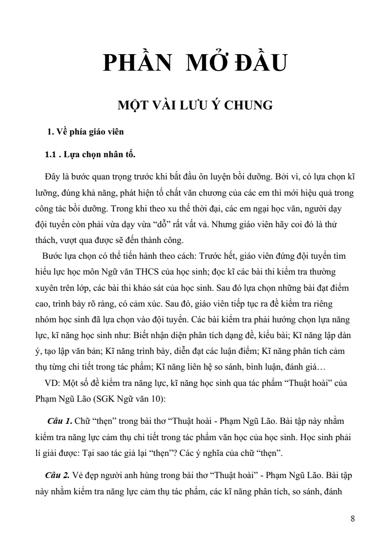 Tài liệu luyện thi HSG môn Ngữ văn THP