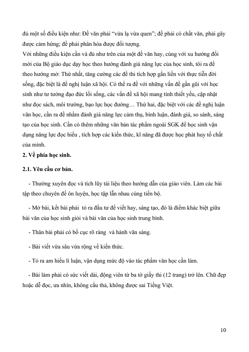 Tài liệu luyện thi HSG môn Ngữ văn THP