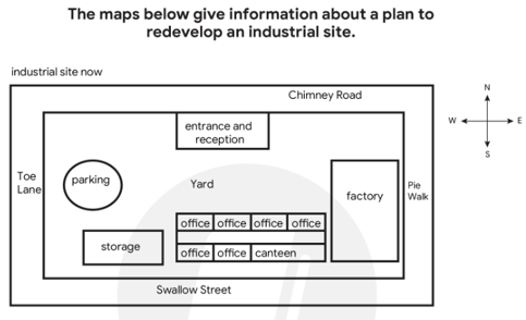 5+ The maps below give information about a plan to redevelop an industrial site