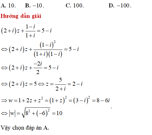 Các phép toán trên tập số phức có lời giải - Toán lớp 12