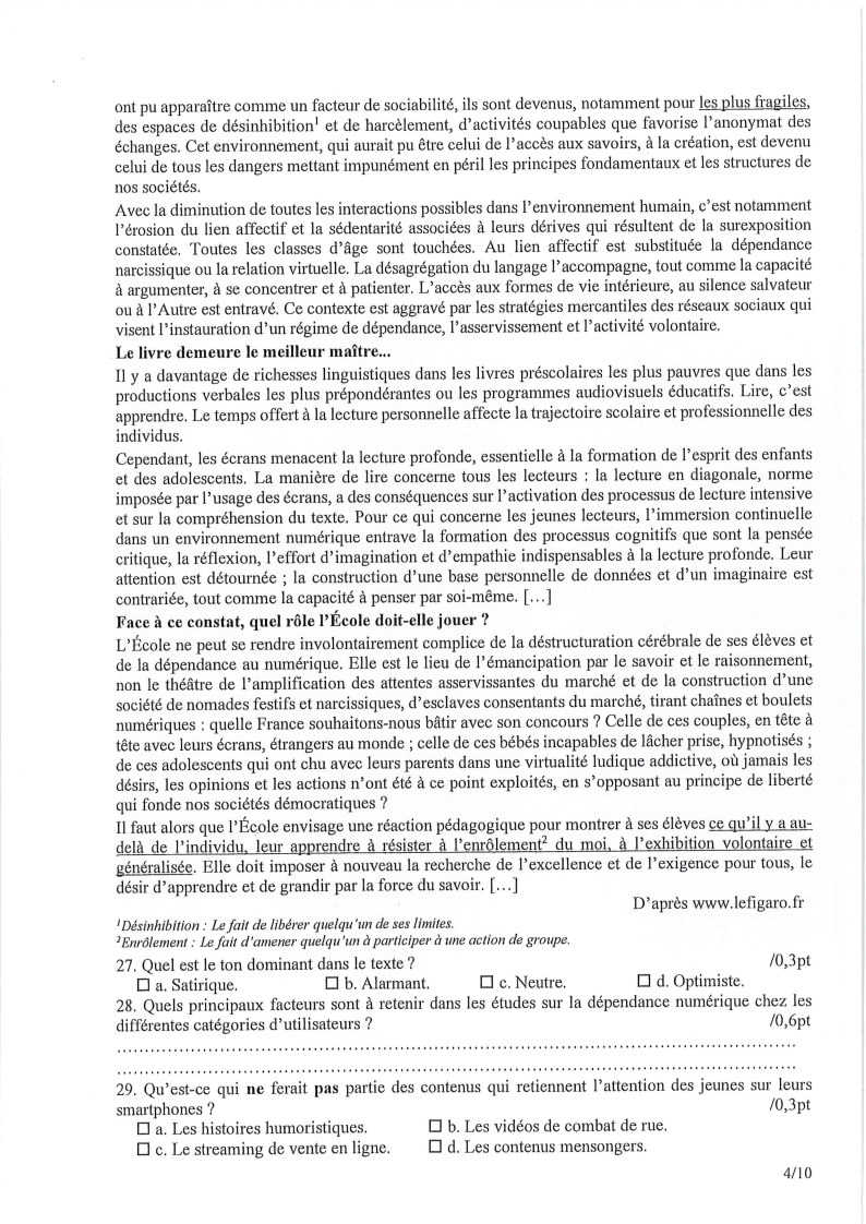 Đề thi HSG Tiếng Pháp Quốc gia 2025-2026 có lời giải (ngày 1)