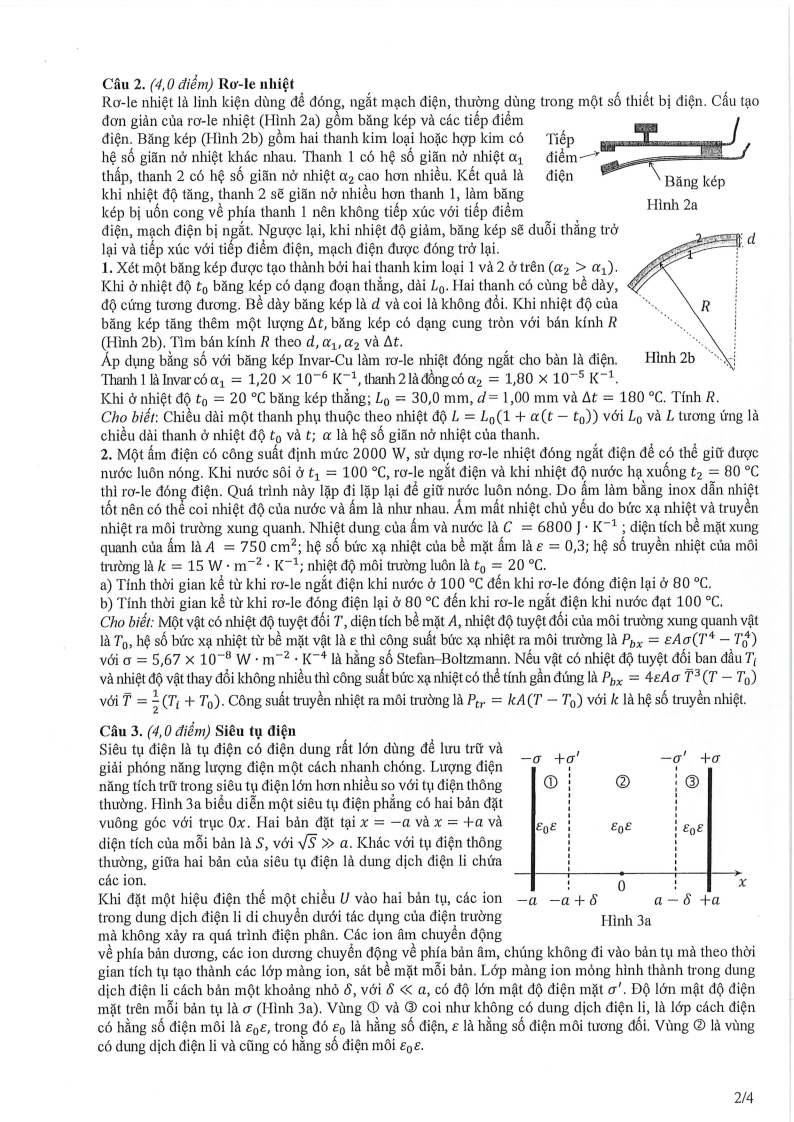 Đề thi HSG Vật lý Quốc gia 2025-2026 có lời giải (ngày 1)
