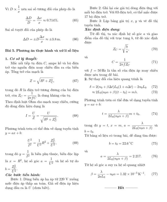Đề thi HSG Vật lý Quốc gia 2025-2026 có lời giải (ngày 2)
