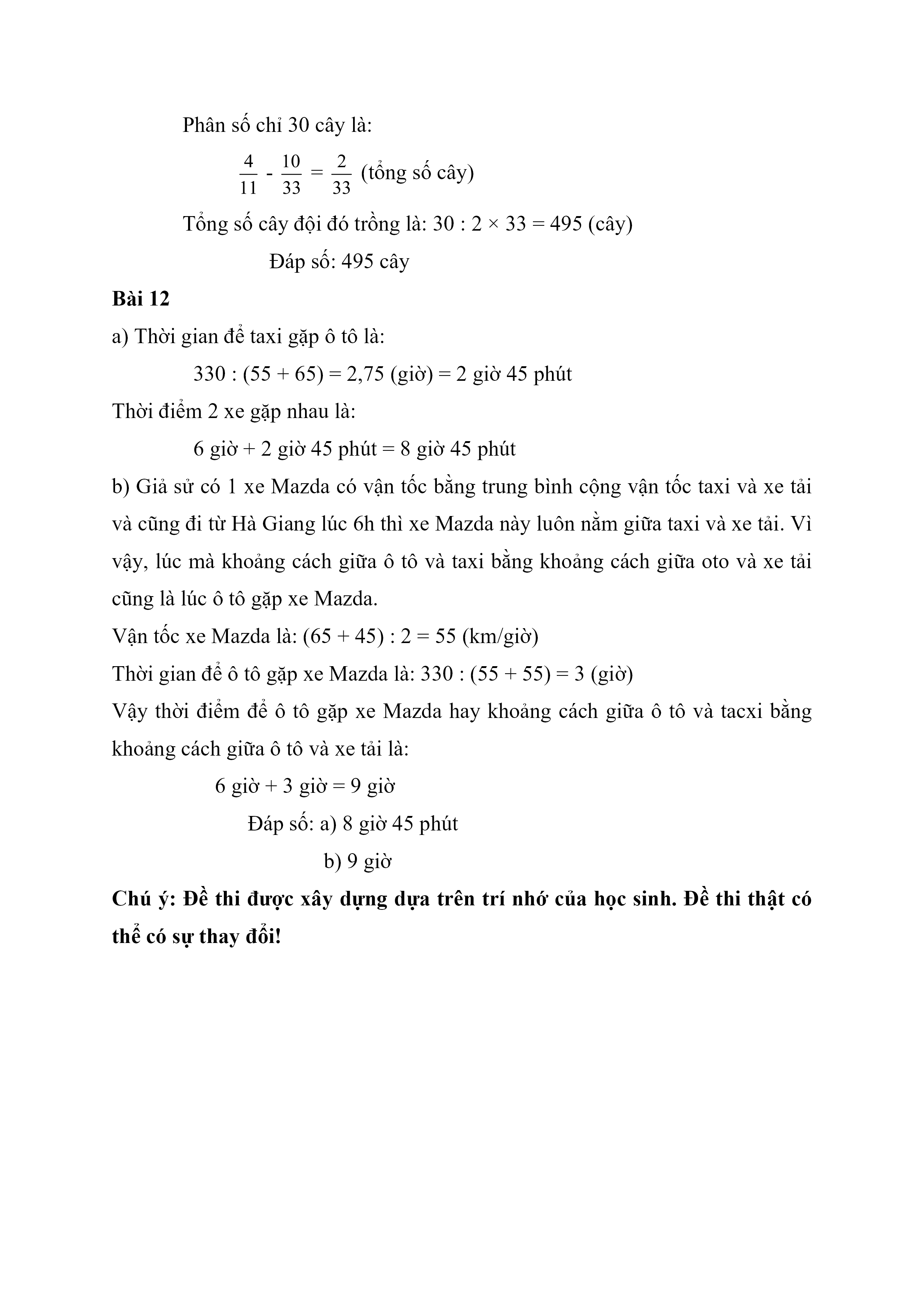 Đề thi vào lớp 6 môn Toán trường THCS&THPT Nguyễn Tất Thành (năm 2019)