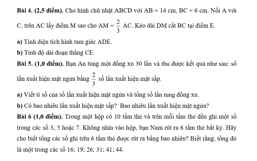 Đề thi tuyển sinh vào lớp 6 môn Toán trường THCS Chu Văn An, THCS Chùa Hang II Thái Nguyên năm 2025