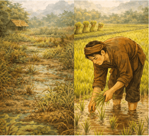 Ý nghĩa Ai ơi đừng bỏ ruộng hoang, Bao nhiêu tấc đất, tấc vàng bấy nhiêu (chi tiết nhất) (ảnh 1)