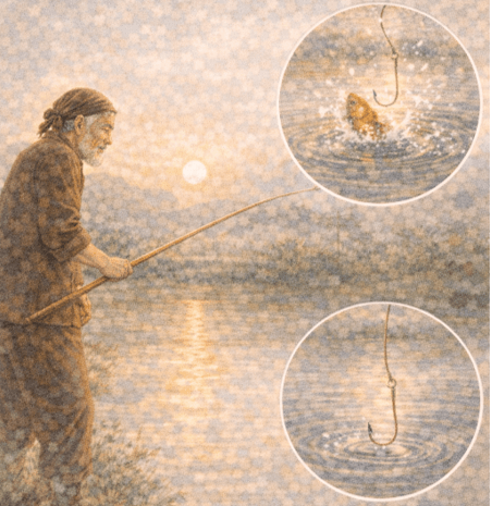 Ý nghĩa Ai về nhắn với ông câu, Cá ăn thì giật, để lâu mất mồi (chi tiết nhất) (ảnh 1)