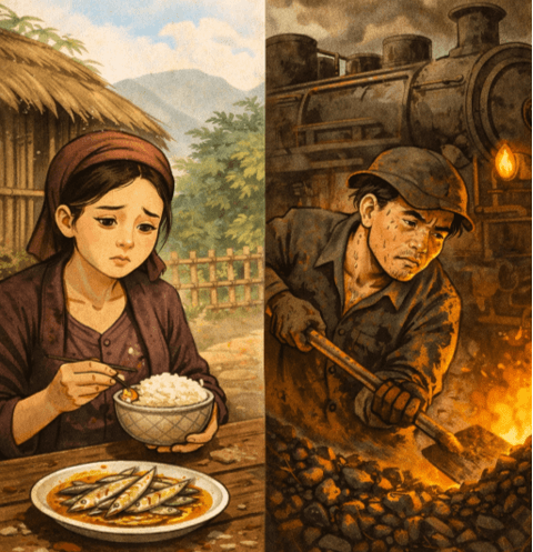 Ý nghĩa Ăn cơm với cá mòi he, Lấy chồng Cẩm Phả đun xe suốt đời (chi tiết nhất) (ảnh 1)