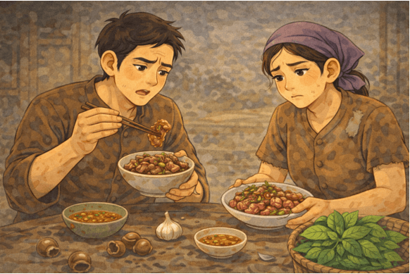 Ý nghĩa Ăn thịt trâu không tỏi, như ăn gỏi không lá mơ (chi tiết nhất) (ảnh 1)