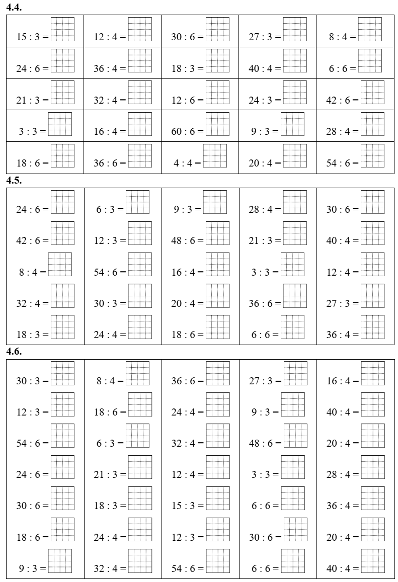 Bảng chia 3, bảng chia 4, bảng chia 6 lớp 3 (có lời giải)