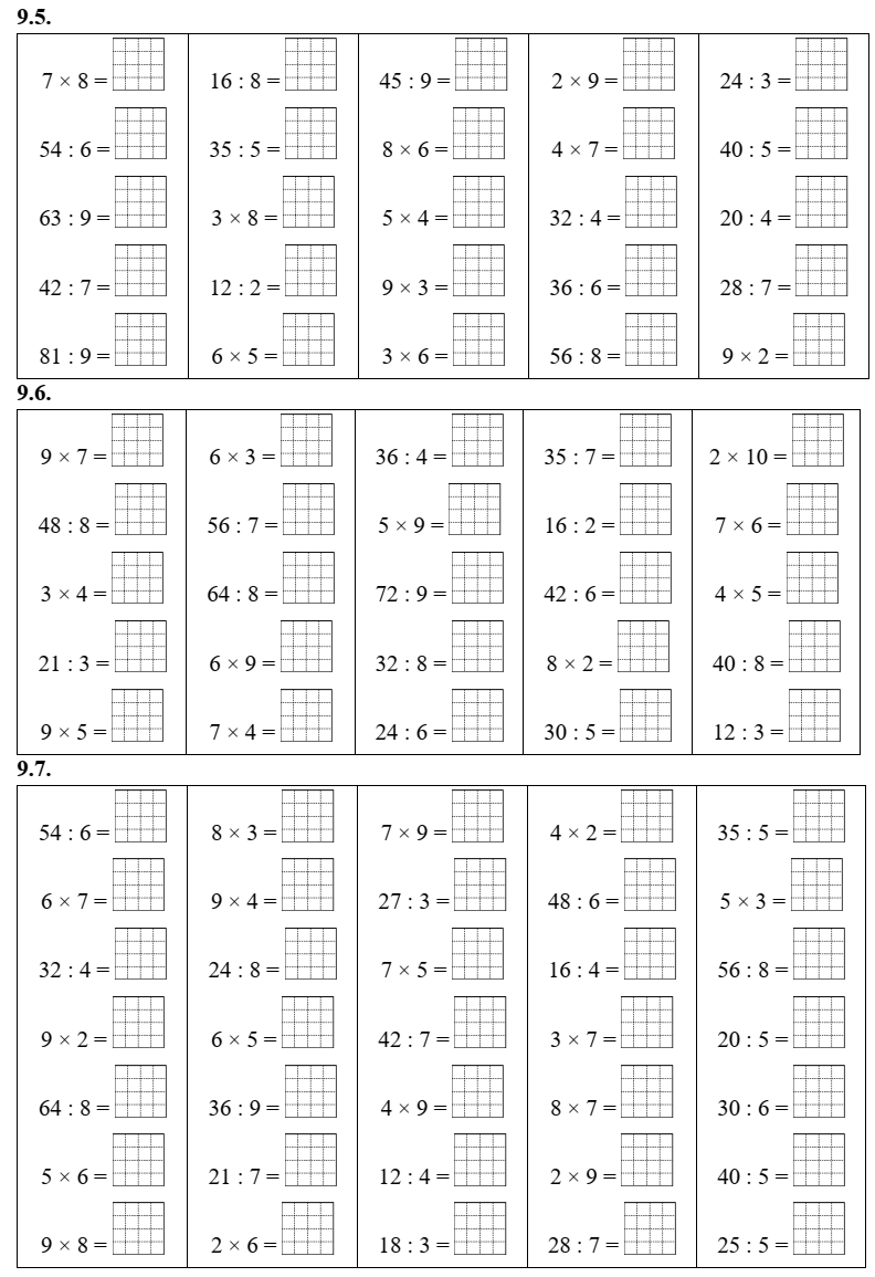 Bảng cửu chương lớp 3 (có lời giải)