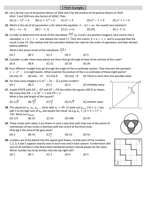 Bộ đề mẫu cấp độ 6 (lớp 11 - 12) cuộc thi Toán Quốc tế Kangaroo