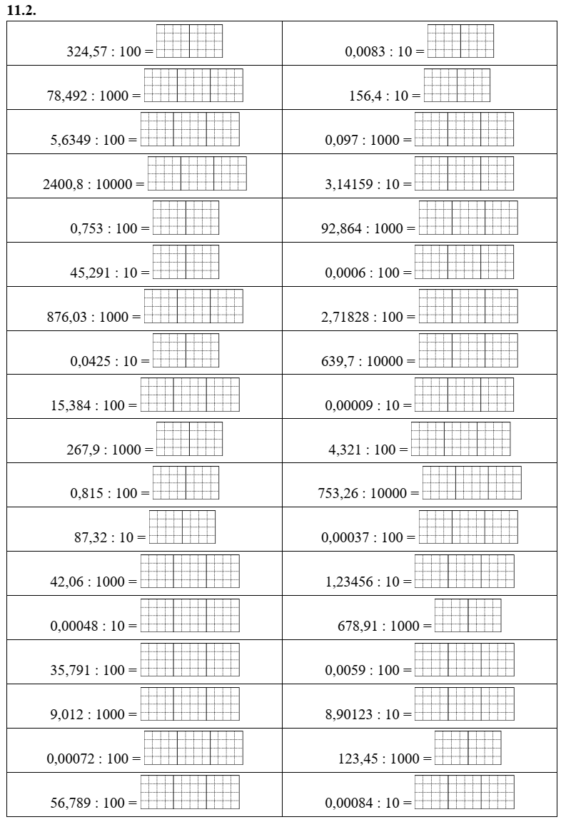 Chia một số thập phân cho 10; 100; 1000;… Chia một số thập phân cho 0,1; 0,01; 0,001;… lớp 5 (có lời giải)