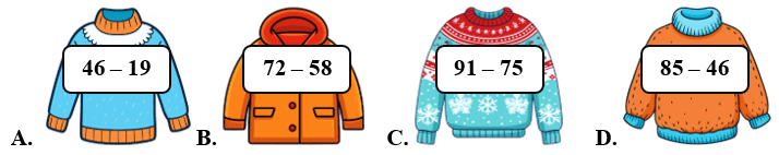 Phép trừ (có nhớ) số có hai chữ số cho số có hai chữ số lớp 2 (có lời giải)