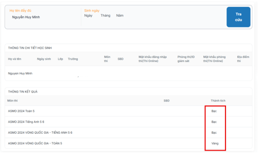 Hướng dẫn cách tra cứu và đăng nhập kỳ thi ASMO 2025