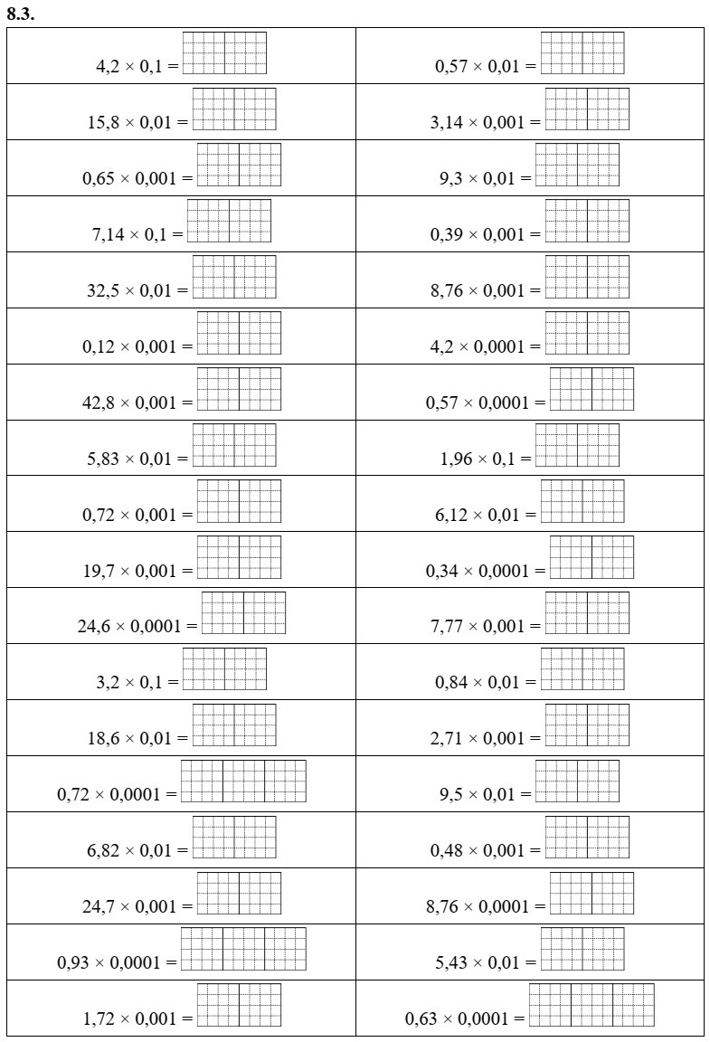 Nhân một số thập phân với 10; 100; 1000;…. Nhân một số thập phân với 0,1; 0,01; 0,001;… lớp 5 (có lời giải)