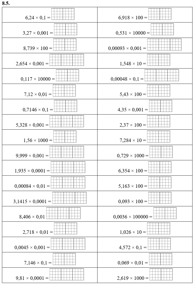 Nhân một số thập phân với 10; 100; 1000;…. Nhân một số thập phân với 0,1; 0,01; 0,001;… lớp 5 (có lời giải)