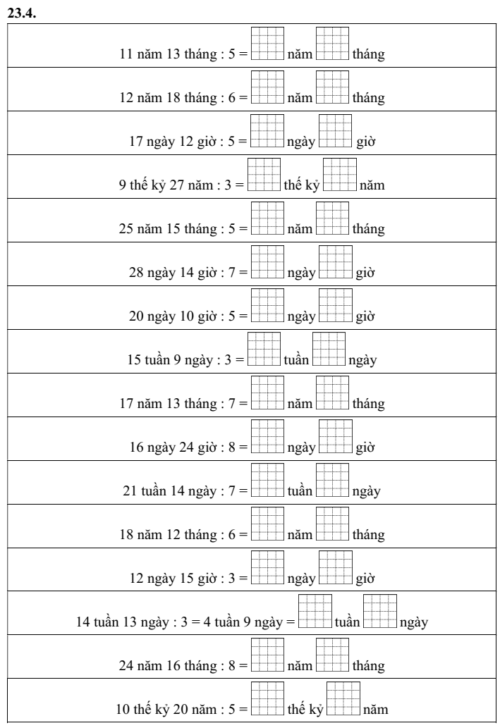 Phép chia số đo thời gian lớp 5 (có lời giải)