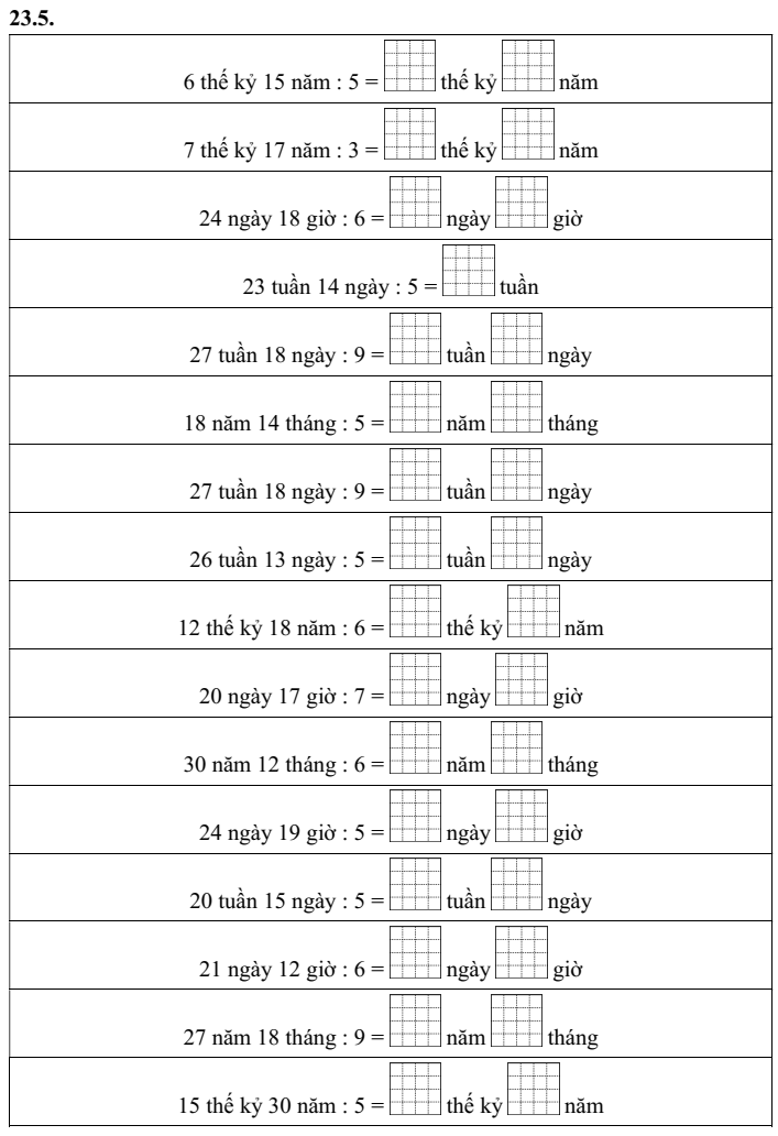 Phép chia số đo thời gian lớp 5 (có lời giải)