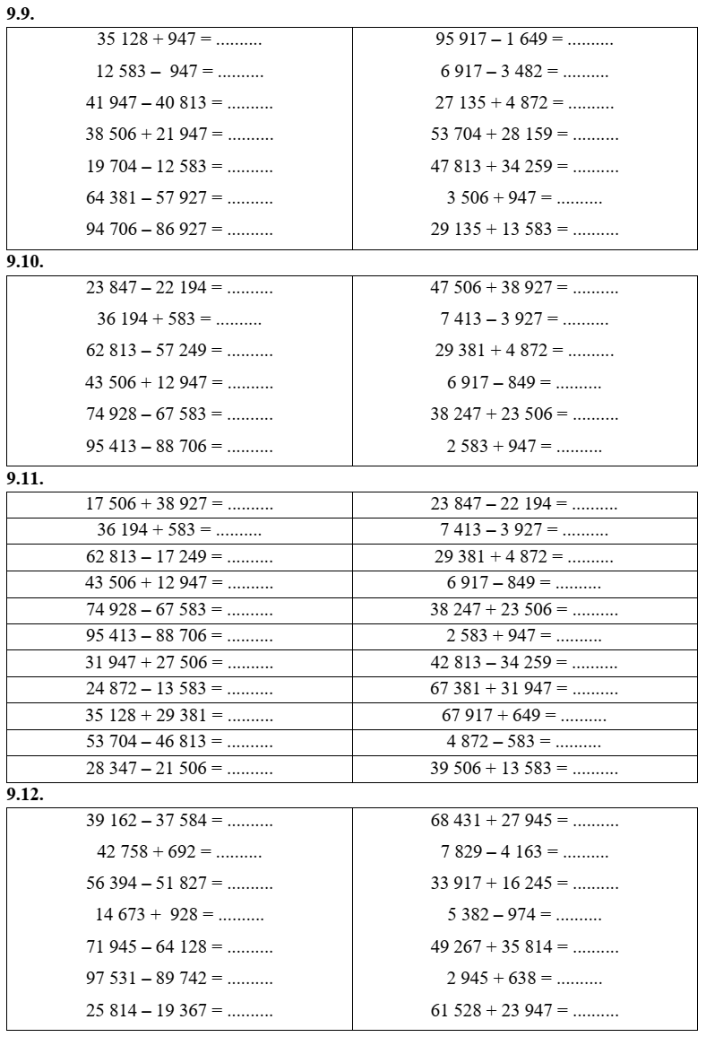 Phép cộng, phép trừ trong phạm vi 100 000 lớp 3 (có lời giải)