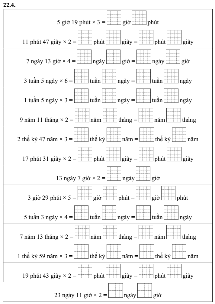 Phép nhân số đo thời gian lớp 5 (có lời giải)
