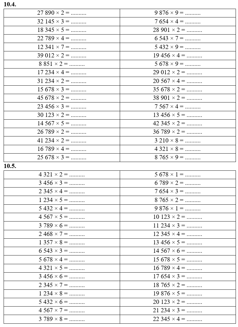 Phép nhân trong phạm vi 100 000 lớp 3 (có lời giải)