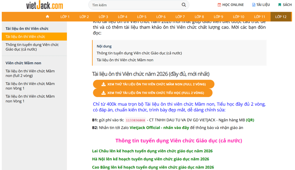 Tài liệu ôn thi Viên chức Giáo dục Tiểu học Vòng 1 năm 2026 đầy đủ nhất