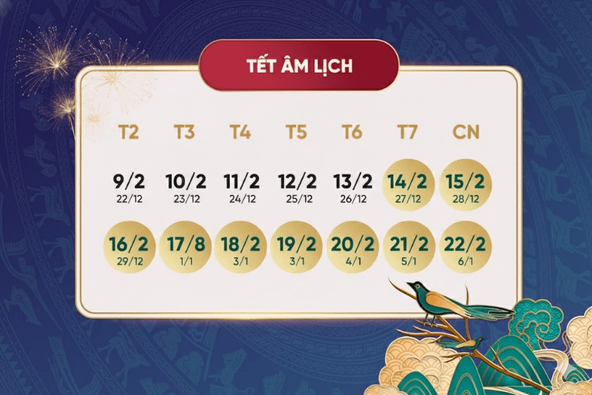 Chi tiết số ngày nghỉ lễ, Tết trong năm 2026