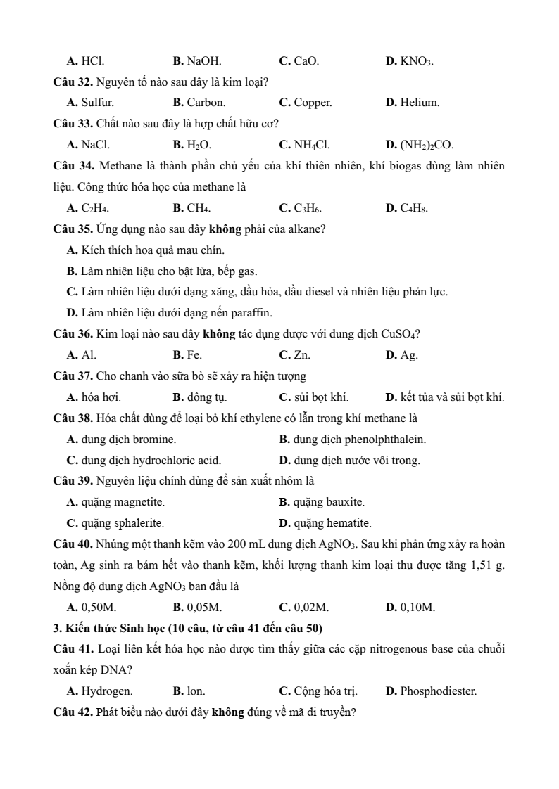 Đề minh họa thi vào 10 bằng tổ hợp Địa lí - Lịch sử - KHTN - Tiếng Anh - theo cấu trúc minh họa Sơn La